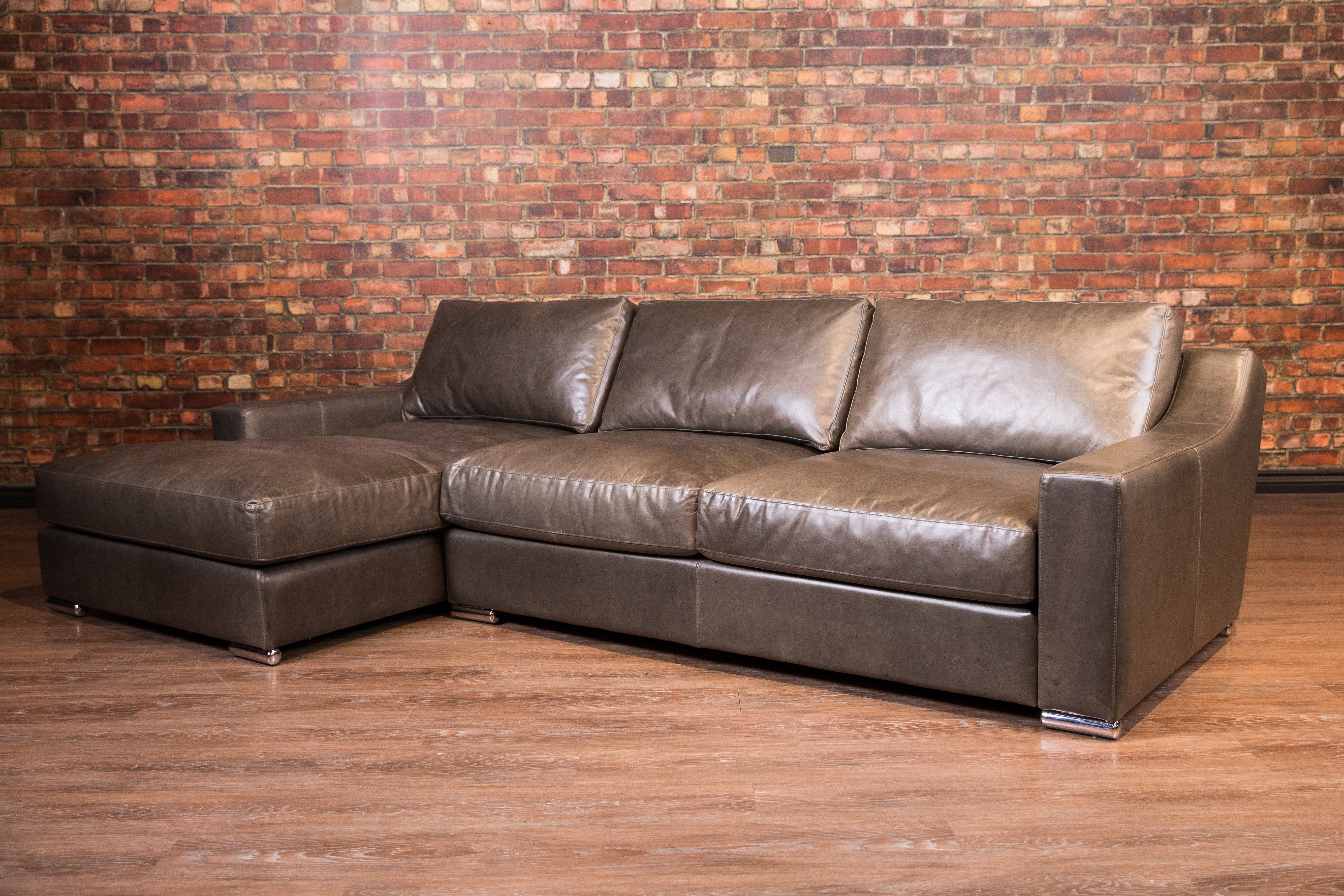 COSENTINO LEATHER SOFA CHAISE LHF