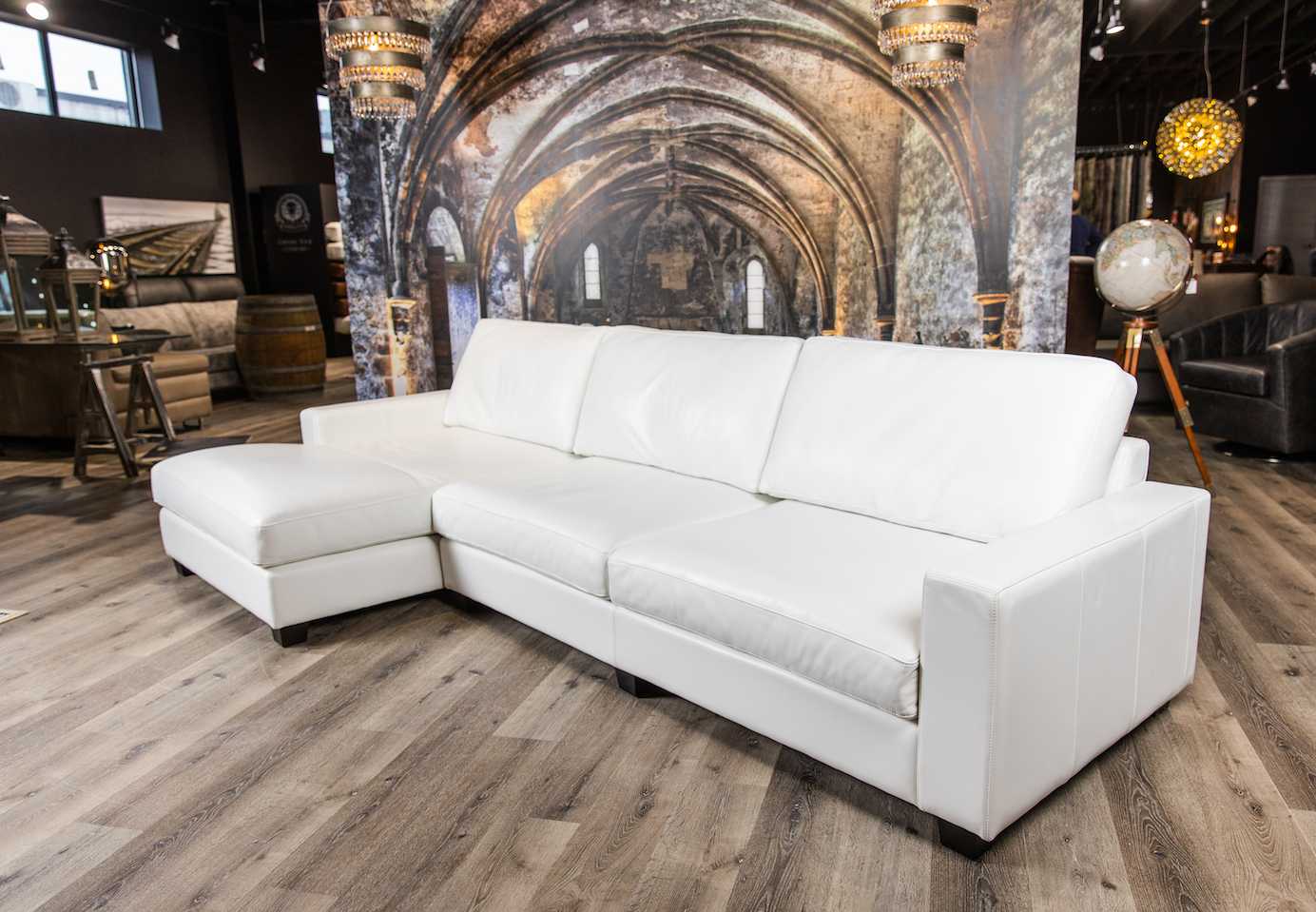 MESA DEEP LEATHER SOFA CHAISE LHF