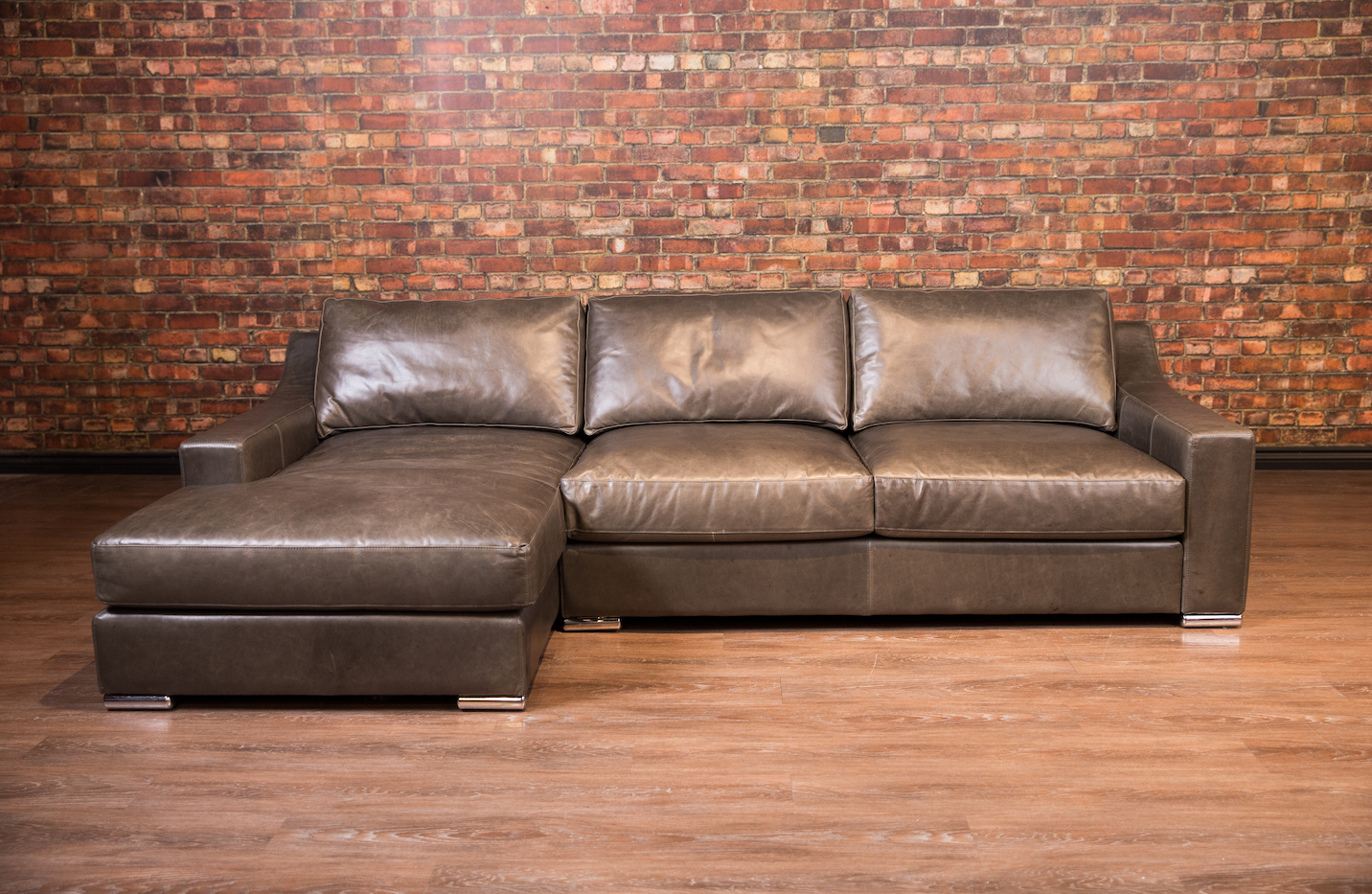 COSENTINO LEATHER SOFA CHAISE LHF